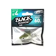 TÊTE PLOMBÉE DEEP LEURRES FIIISH BLACK MINNOW TAILLE 4 60GR