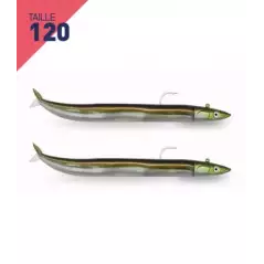 LEURRES FIIISH DOUBLE COMBO OFF SHORE 15GR CRAZY SAND EEL TAILLE 120 KAKI