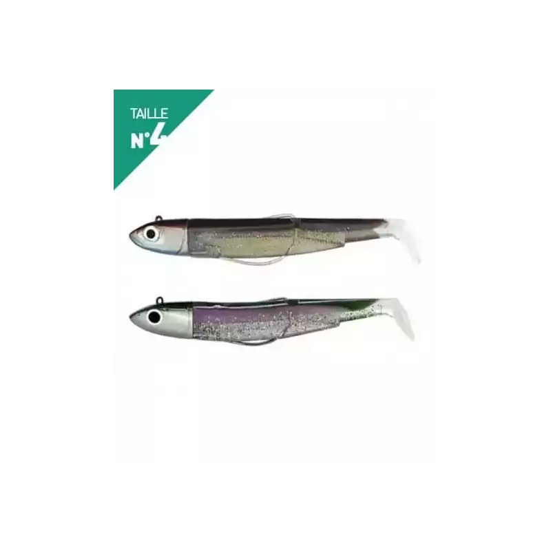 LEURRES FIIISH DOUBLE COMBO OFF SHORE 40GR BLACK MINNOW TAILLE 4 140 SEXY BROWN / GREEN MORNING