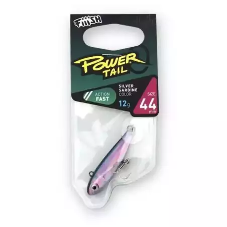 LEURRES FIIISH POWERTAIL 12G SILVER SARDINE TAILLE 44 ZINC FAST ACTION