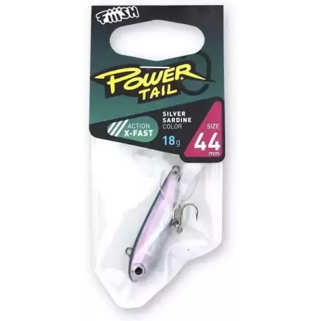 LEURRES FIIISH POWERTAIL 18G SILVER SARDINE TAILLE 44 PLOMB X-FAST ACTION