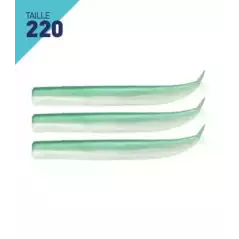 3 CORPS LEURRES FIIISH CRAZY SAND EEL TAILLE 220 VERT NACRE