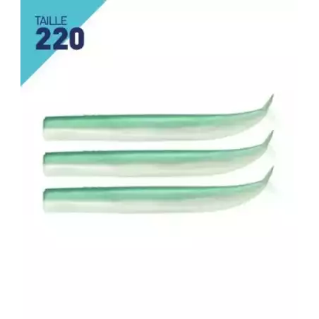 3 CORPS LEURRES FIIISH CRAZY SAND EEL TAILLE 220 VERT NACRE