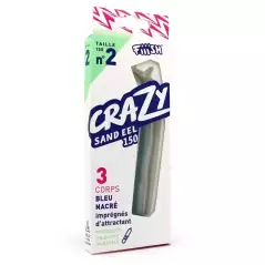 3 CORPS LEURRES FIIISH CRAZY SAND EEL TAILLE 150 BLEU NACRE