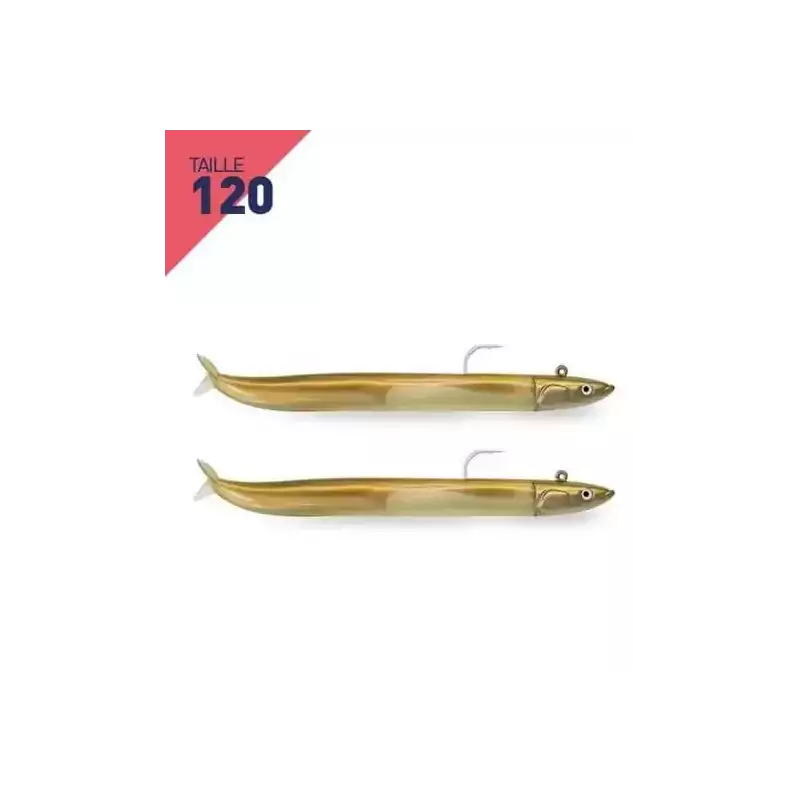 LEURRES FIIISH DOUBLE COMBO OFF SHORE 15GR CRAZY SAND EEL TAILLE 120 OR