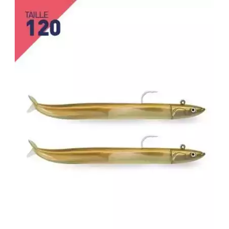 LEURRES FIIISH DOUBLE COMBO OFF SHORE 15GR CRAZY SAND EEL TAILLE 120 OR