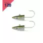 2 TETES PLOMBEES SHORE FIIISH CRAZY SAND EEL TAILLE 120 15G KAKI