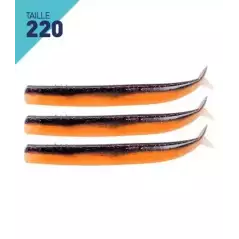 3 CORPS LEURRES FIIISH CRAZY SAND EEL TAILLE 220 DARK EEL