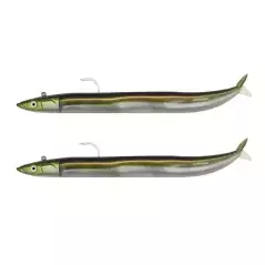 LEURRES FIIISH 2 COMBOS OFF SHORE 10GR CRAZY SAND EEL TAILLE 100 KAKI