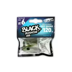 TÊTE PLOMBÉE DEEP LEURRES FIIISH BLACK MINNOW TAILLE 6 200 120G KAKI