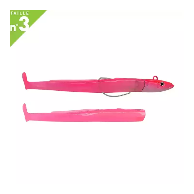 LEURRES FIIISH SIMPLE COMBO OFF SHORE 40G BLACK EEL TAILLE 3 150 ROSE FLUO